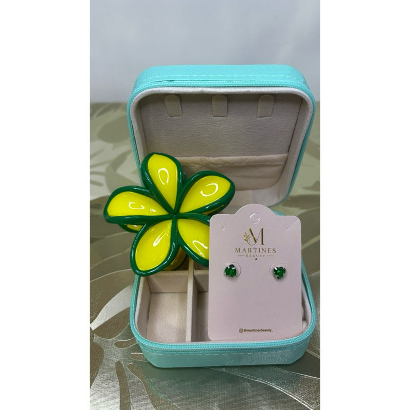 Kit Prata 925 Presente Feminino Porta Joias Compacto + Brinco Delicado | Necessaire Organizadora de Joias