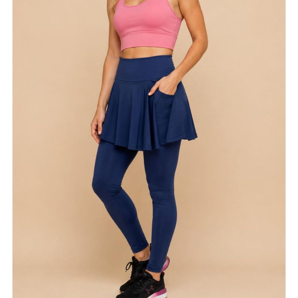 Legging Saia Fitness Evangélica bolso Antifurto Feminina