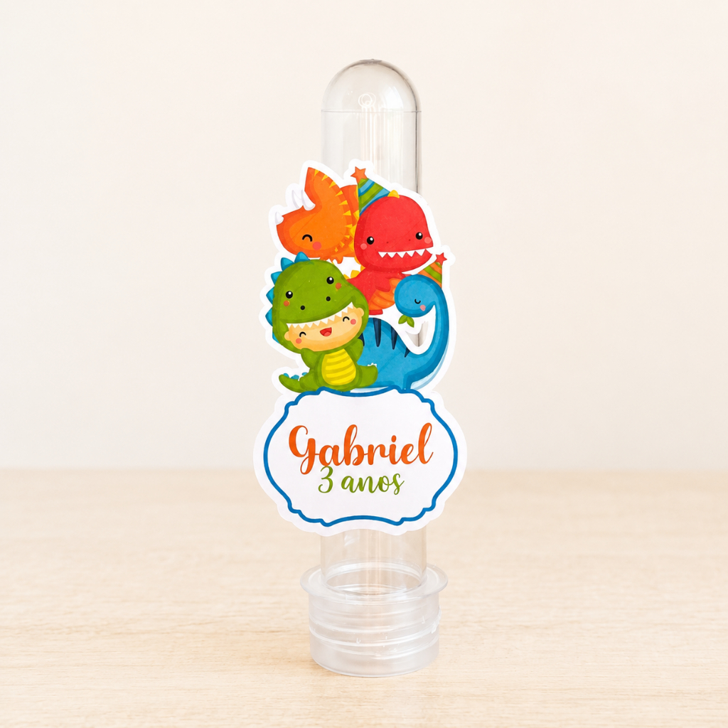 Tags Tubete Dinossauro Baby Personalizado | Lembrancinha Festa Infantil (não acompanha tubete)