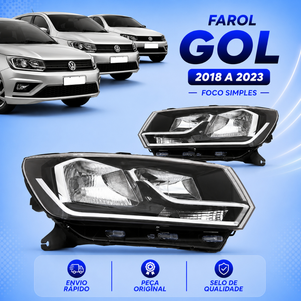 Farol Gol 2018 A 2023 Duplo Friso Cromado