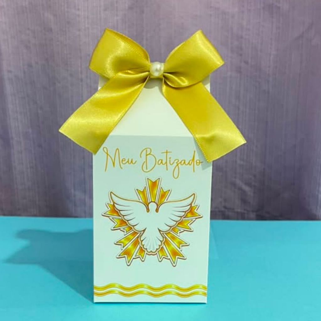 Lembrancinha Caixinha Personalizada Batizado - PEGUE E MONTE.