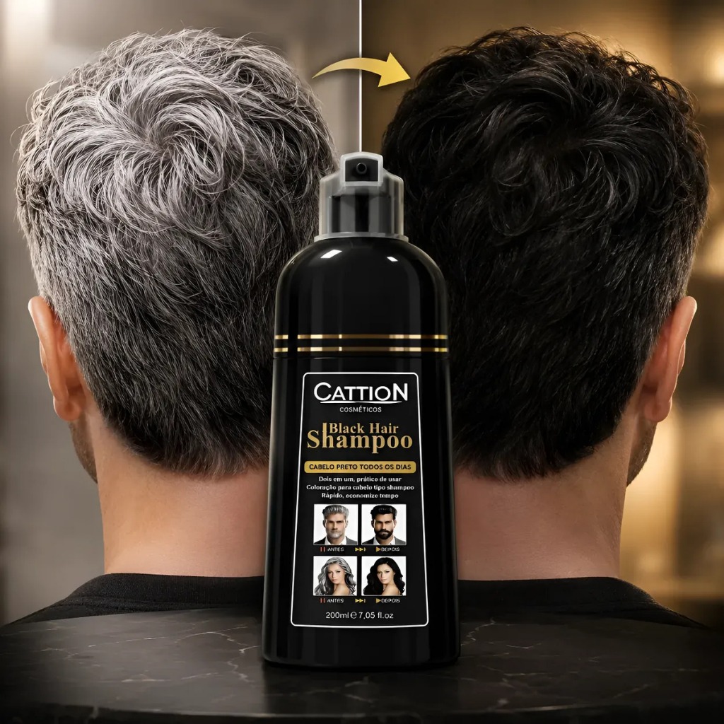 Shampoo Tonalizante Color Change Preto Cobre 100% Dos Brancos Pintar Cabelo masculino e feminino