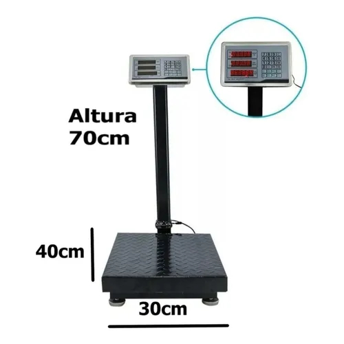 Balança de Plataforma Digital Pesa Até 200Kg Com Mastro e Bateria – Envio Imediato