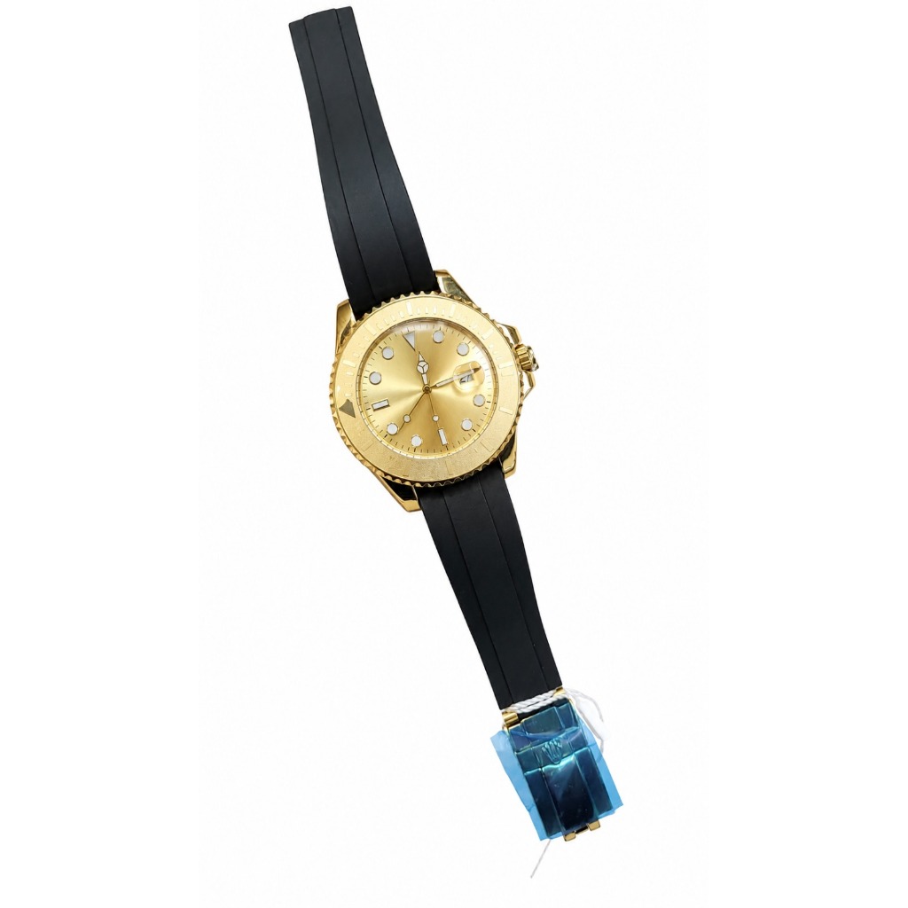 Yacht Master Mostrador Dourado Caixa Ouro Pulseira Borracha AAA