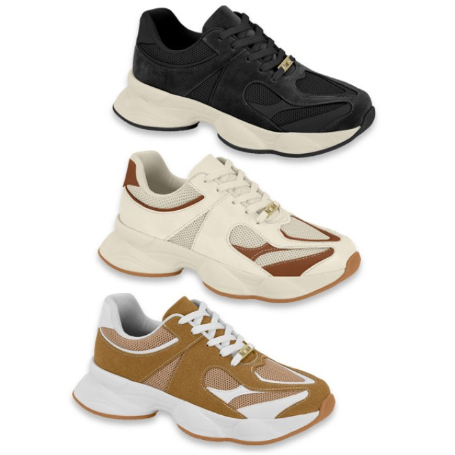 Tênis Feminino Vizzano Casual Chunky Sneaker Estiloso Super Confortável Macio Leve
