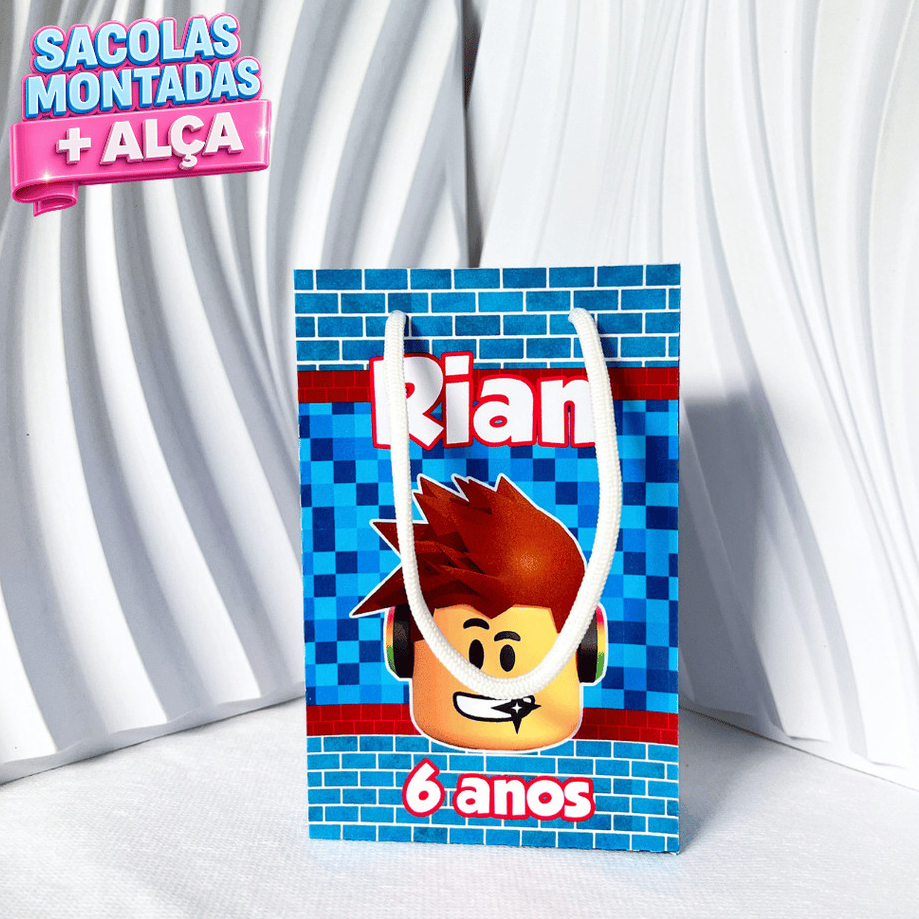 Sacolinha P Roblox Personalizada | Roblox Gamer Menino | Sacolinha Surpresa | Lembrancinha Festa Infantil | Aniversário