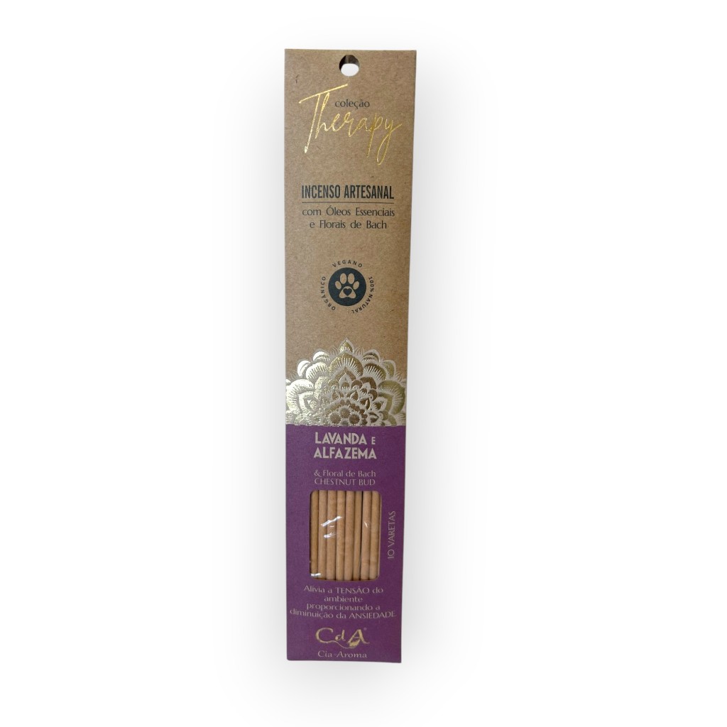 Incenso 100% Natural de Lavanda Vegano com Floral de Bach CHESTNUT e Óleos Essenciais