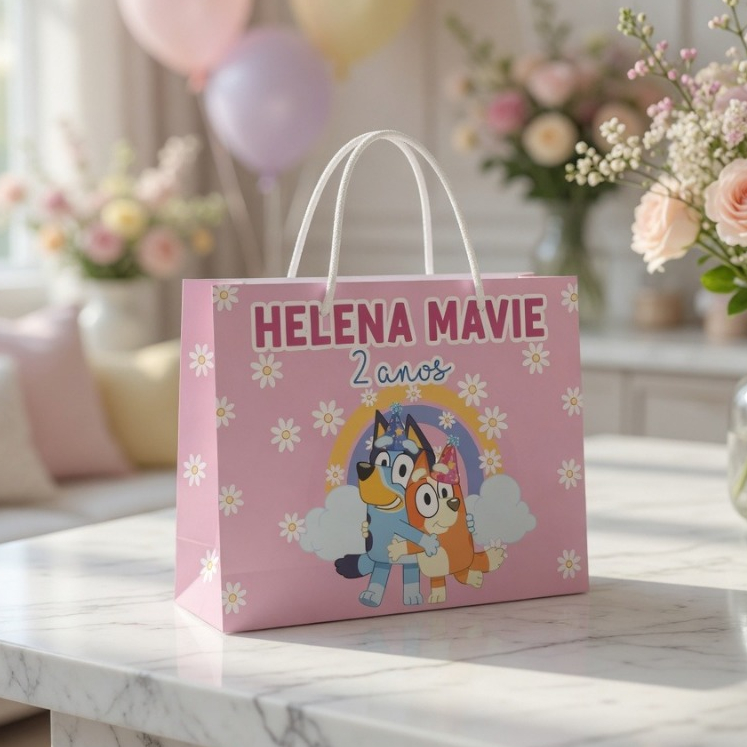 Sacolinha BLUEY personalizado | sacolinha personalizadas | mimos | PEGUE E MONTE