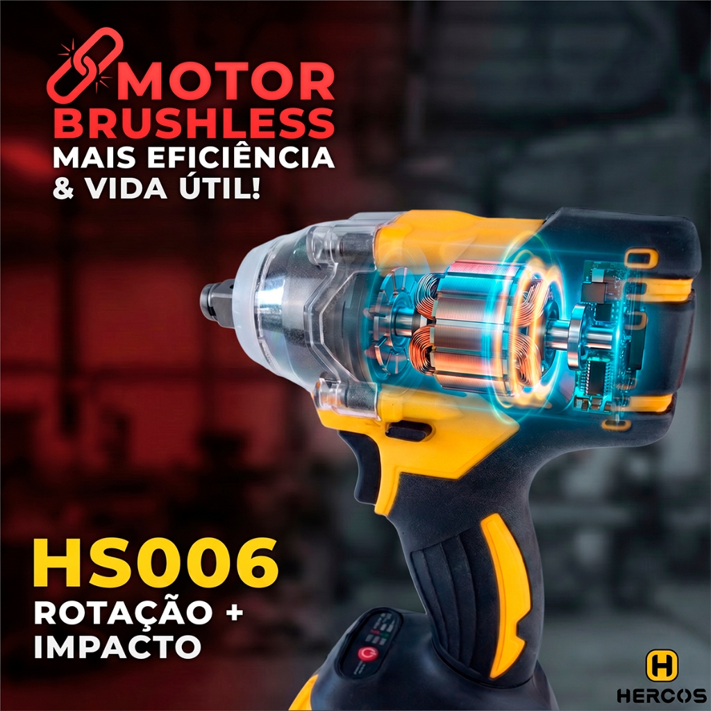 Parafusadeira Furadeira Impacto 21v 300nm Brushless Kit 25 Acessórios Recarregável Hercos · foto 2