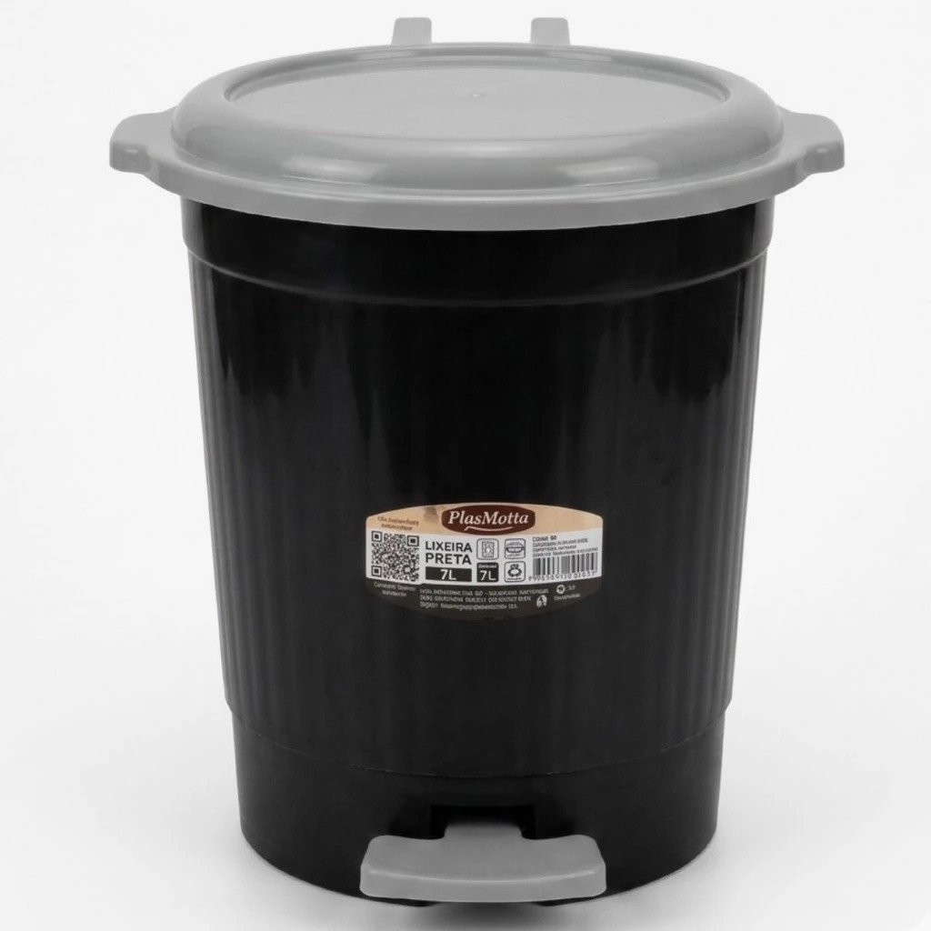 Lixeira Com pedal e Tampa Lixeira 7 Litros Para Escritorio Banheiro Cozinha Casa