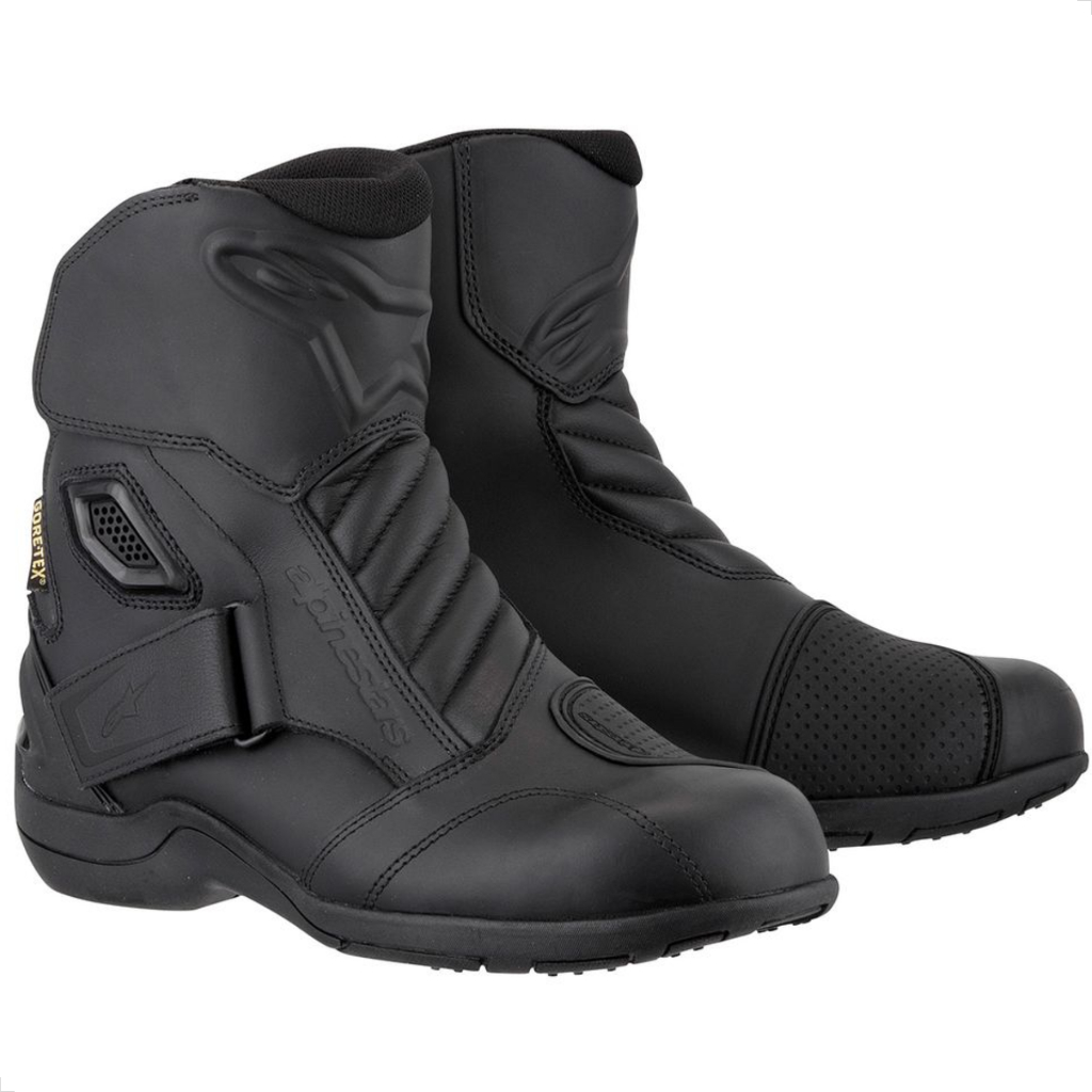 Bota Alpinestars New Land Gore-Tex Impermeável Touring Couro Premium Cano Médio Estrada e Uso Diário