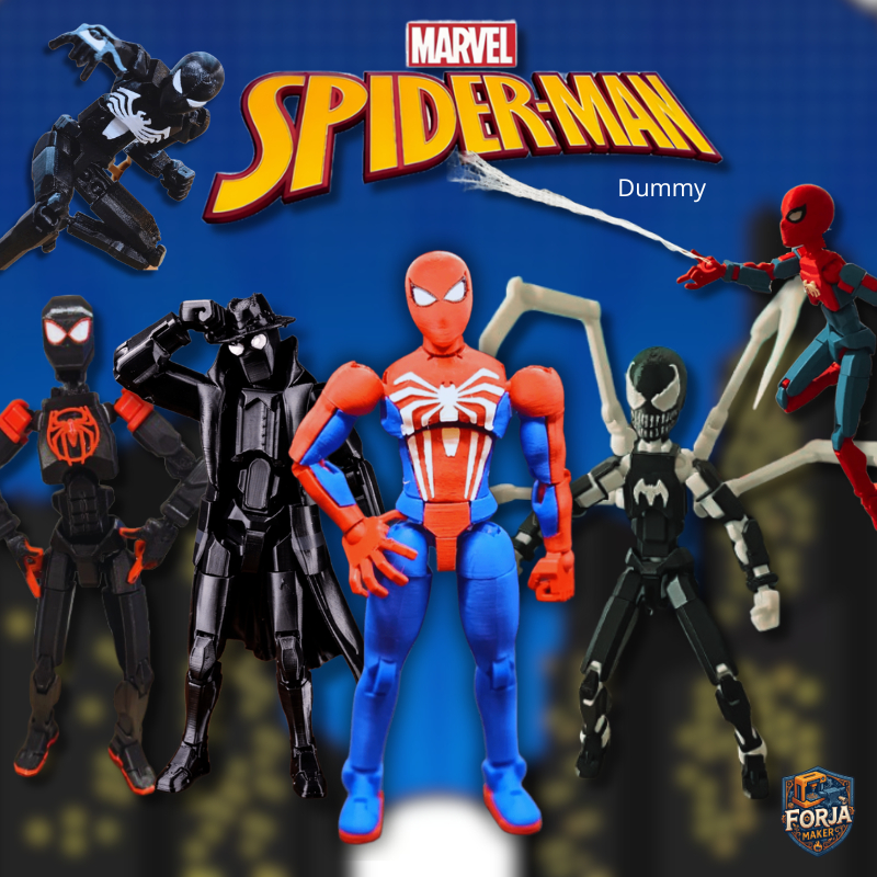 Boneco Articulado - Dummy - Modelos Homem Aranha / Miles Morales / Venom