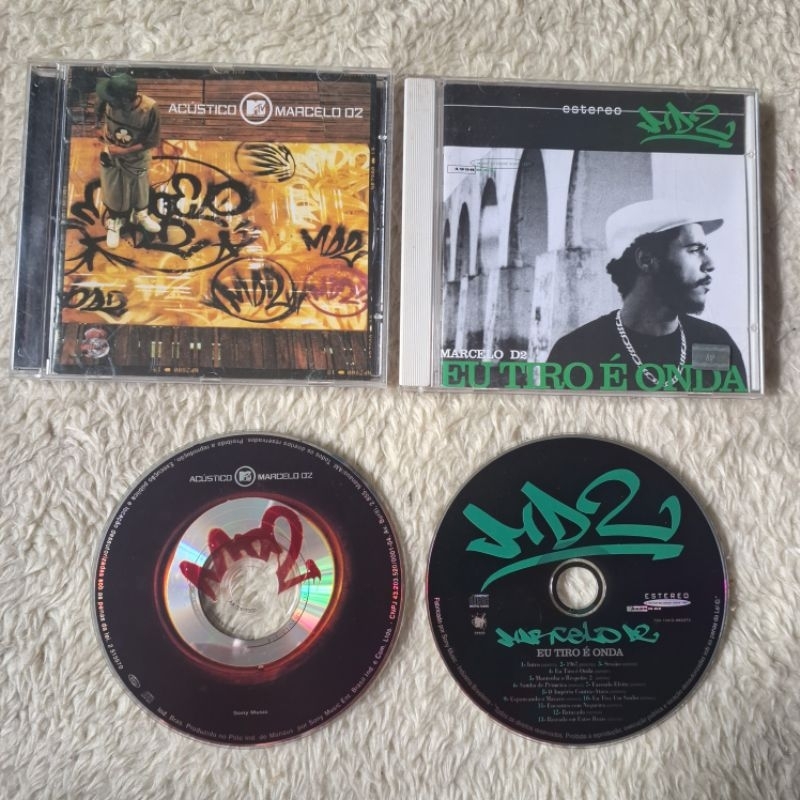 Lote 2 CDs Marcelo D2 -  Eu Tiro é Onda (1998) & Acústico MTV (2004)