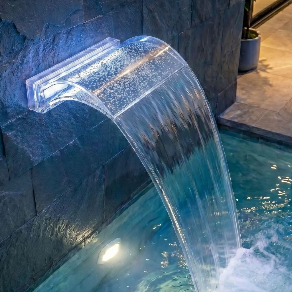 Cascata Parede Piscina Efeito Champanhe Led Iluminação não é Acrílico Pisicnas Vinil Fibra Alvenaria