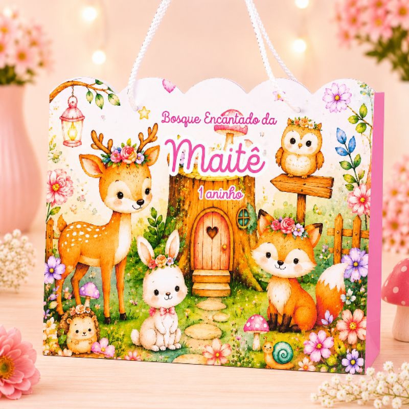 20 SACOLINHAS PERSONALIZADAS BOSQUE ENCANTADO/ LEMBRANCINHAS PERSONALIZADA BOSQUE ENCANTADO