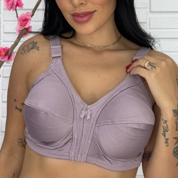 Sutiã Reforçado Atlta Sustentação Plus Size Cetinete Com Renda Moda Lingerie Feminina Sem Bojo
