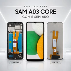 Frontal Tela com Aro SAM A03 Core - Testada 100% + Cores Vivas + Anti Ghost Touch