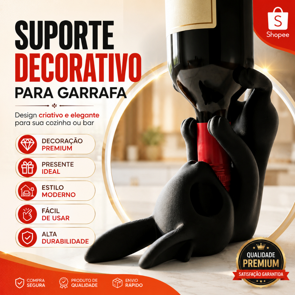Suporte De Garrafa De Vinho Coelho Criativo Porta Garrafas De Mesa Decoração Bar Cristaleira Presente Divertido