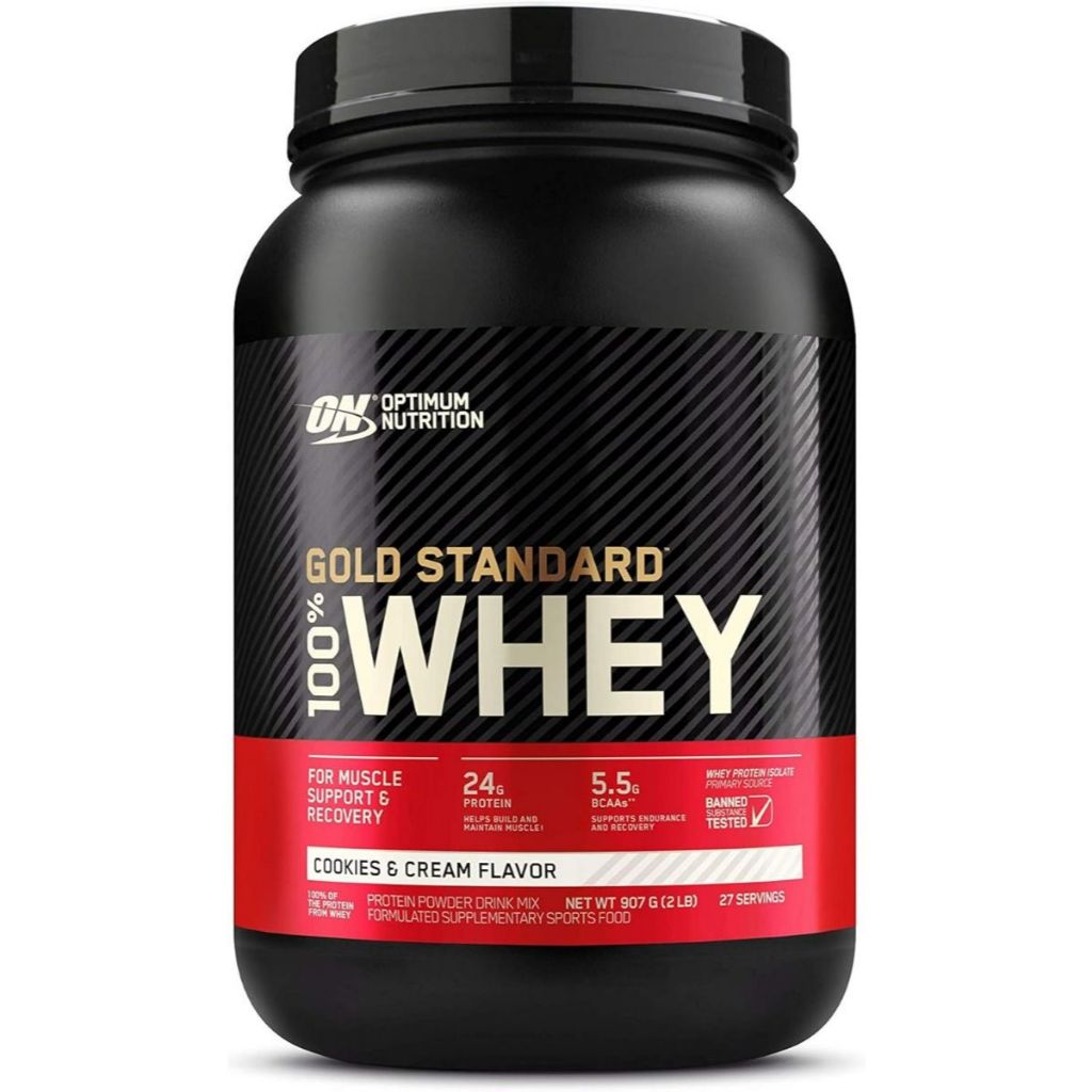 100% WHEY GOLD STANDARD COOKIES CREAM OPTIMUM NUTRITION 2LB (907g)