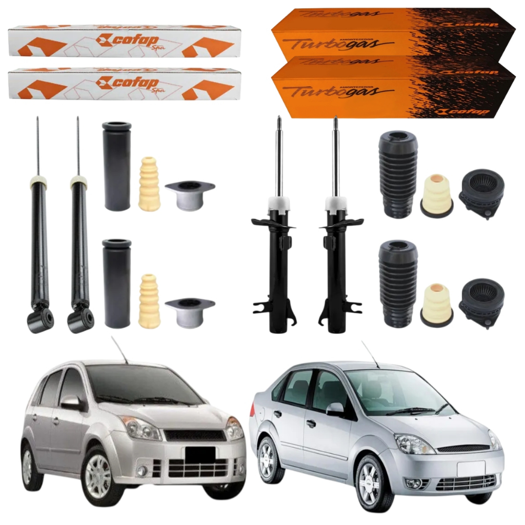 KIT 4 AMORTECEDOR FIESTA 2003 A 2014 ORIGINAL COFAP + KIT