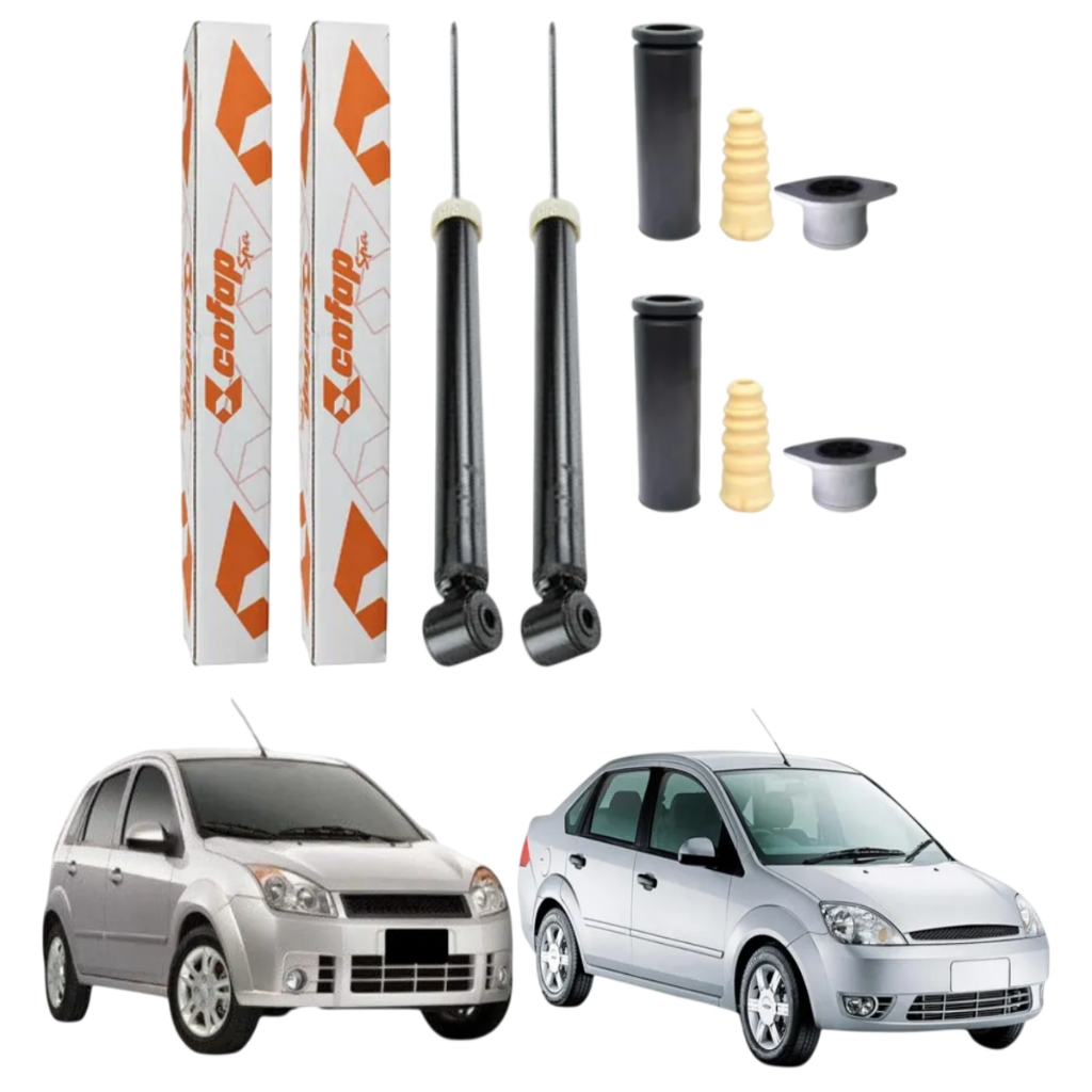 PAR AMORTECEDOR TRASEIRO FIESTA 2003 A 2014 ORIGINAL COFAP + KIT