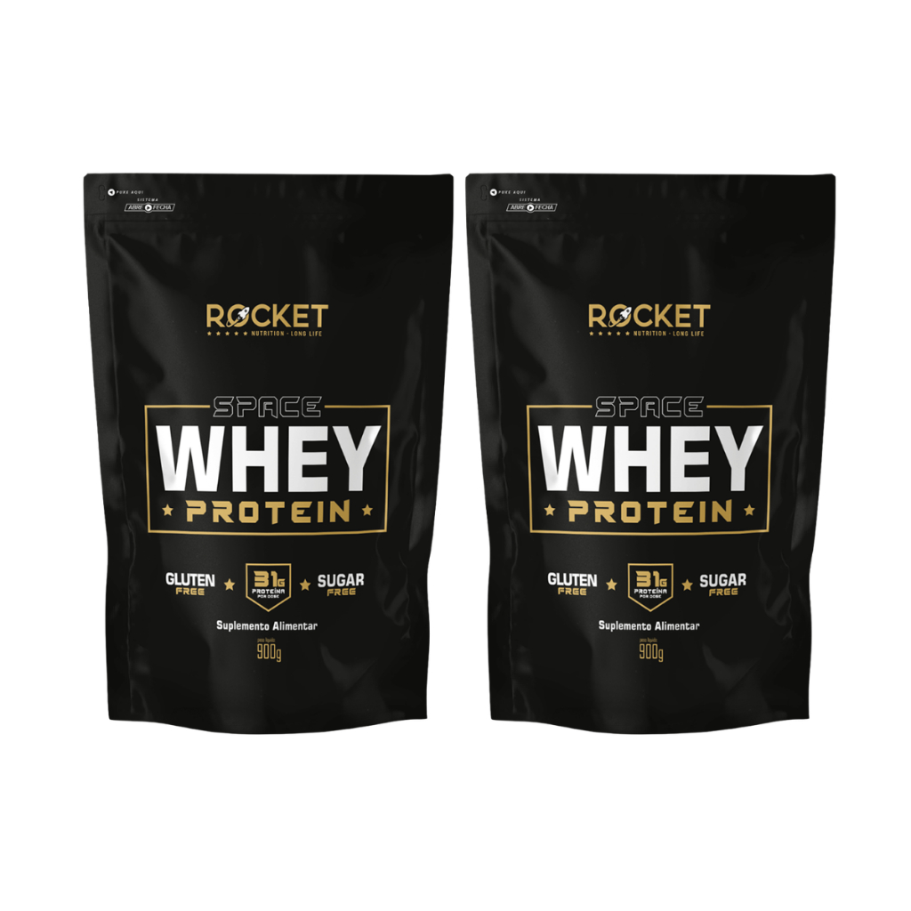2x Whey Protein Space Rocket 900g Ganho De Massa Muscular