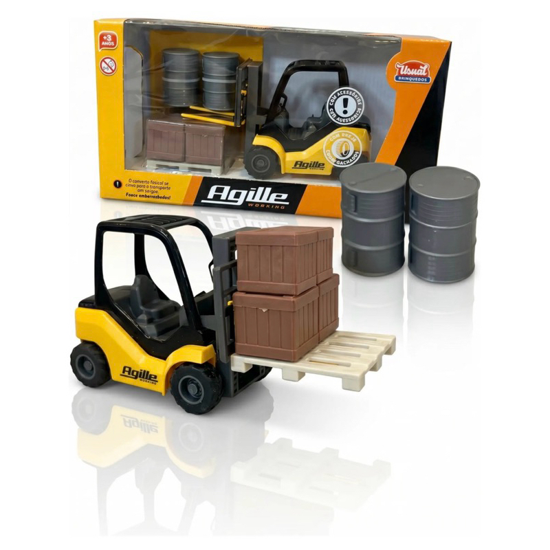 Empilhadeira De Brinquedo Agille Working Carrinho Miniatura
