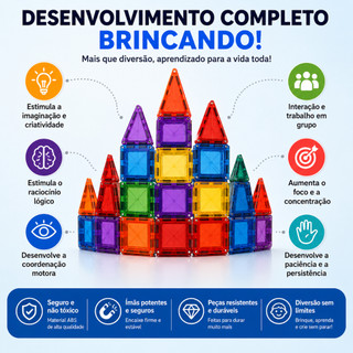 Blocos 3D Magnéticos De Montar Brinquedo Infantil Construção Educativo 3D Mini monta monta