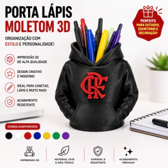 Porta Lápis Moletom Personalizado 3D Organizador De Mesa Decorativo TIME OU LOGO