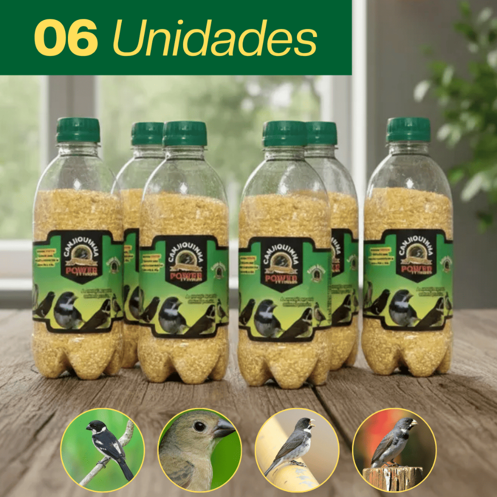 6 UN Canjiquinha Power Coleiro Curió Trinca Ferro Canário Bigodinho Cardeal Mileto Milho Triturado Pássaros Coleiro