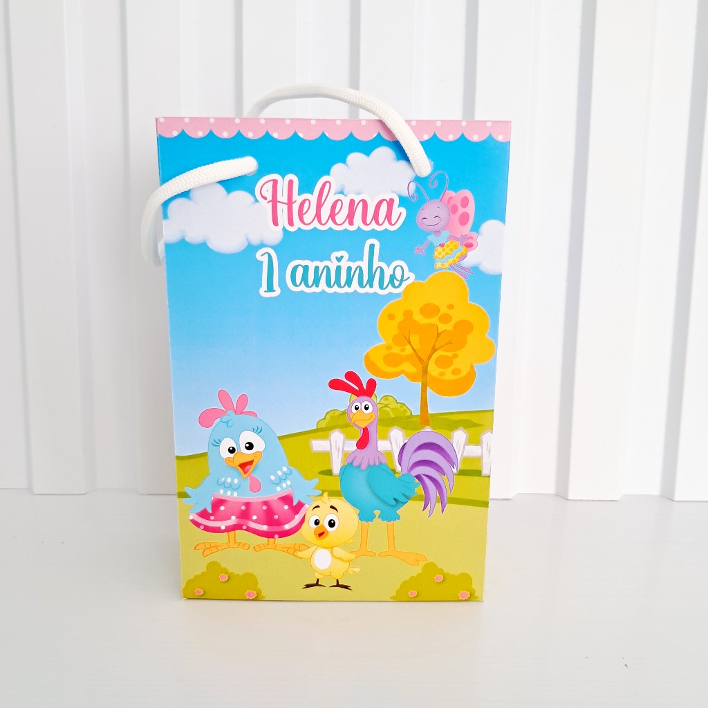 Sacolinhas Personalizadas Galinha Pintadinha Tamanho P / Lembrancinhas para festa/ Sacolinha Surpresa/ Aniversário