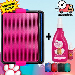 Sanitário Banheiro Grande Para Cachorro + Educador Caca Xixi Sim Xixi Não Tapete Higiênic…