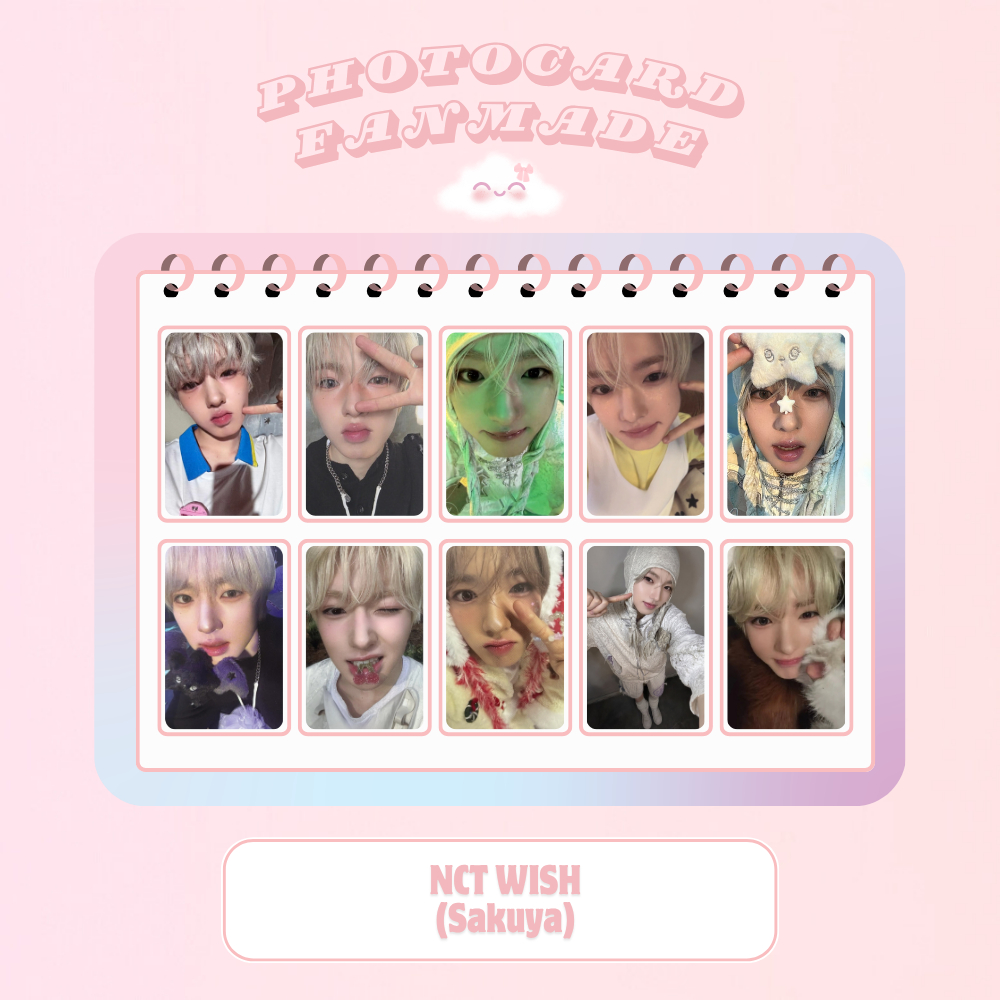 Photocard Fanmade: NCT WISH - Sakuya | Kit com 10 unidades + Brindes (LEIA A DESCRIÇÃO)