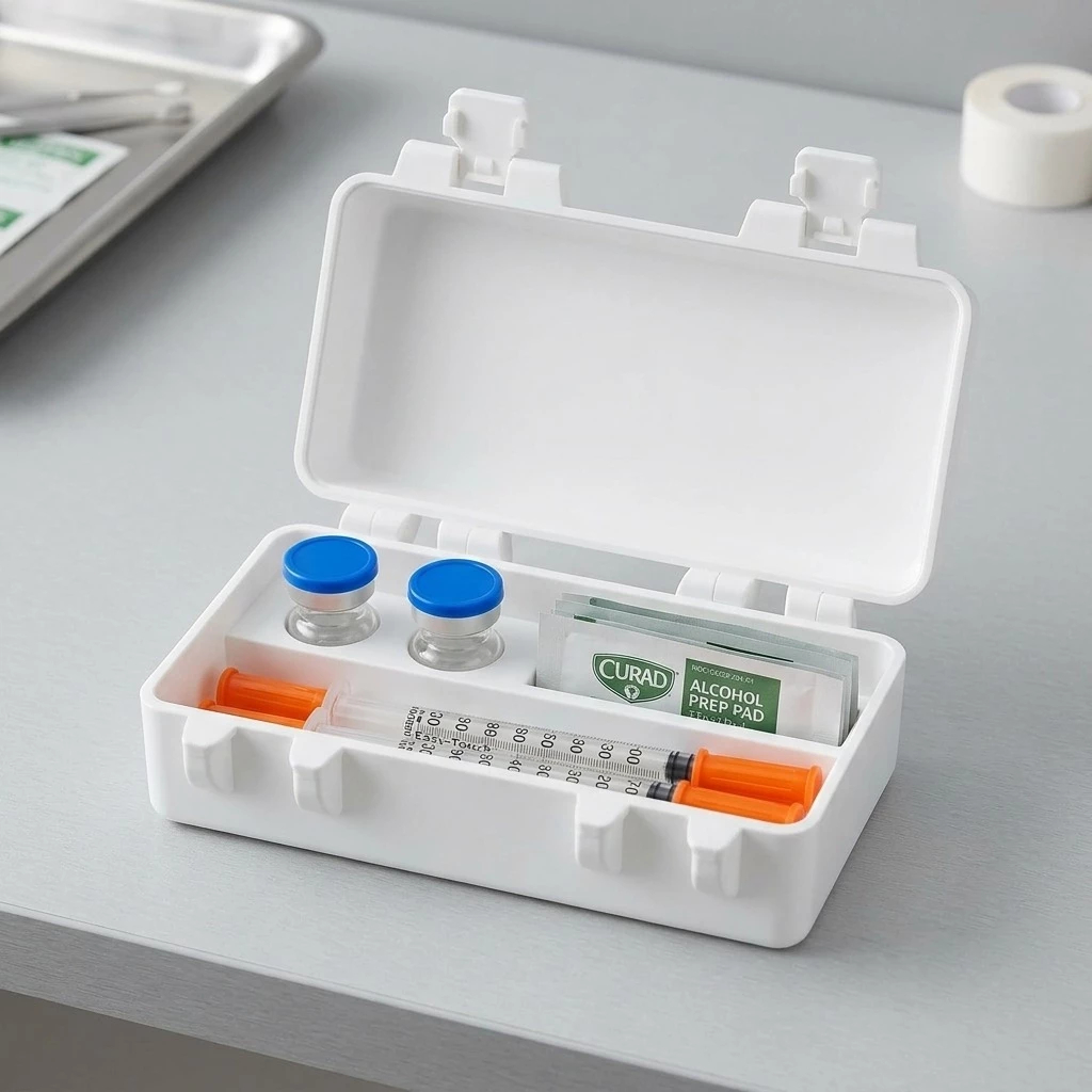Organizador Porta Ampolas 10ml Estojo Compacto com Compartimentos Seguro Portátil para Transporte e Armazenamento