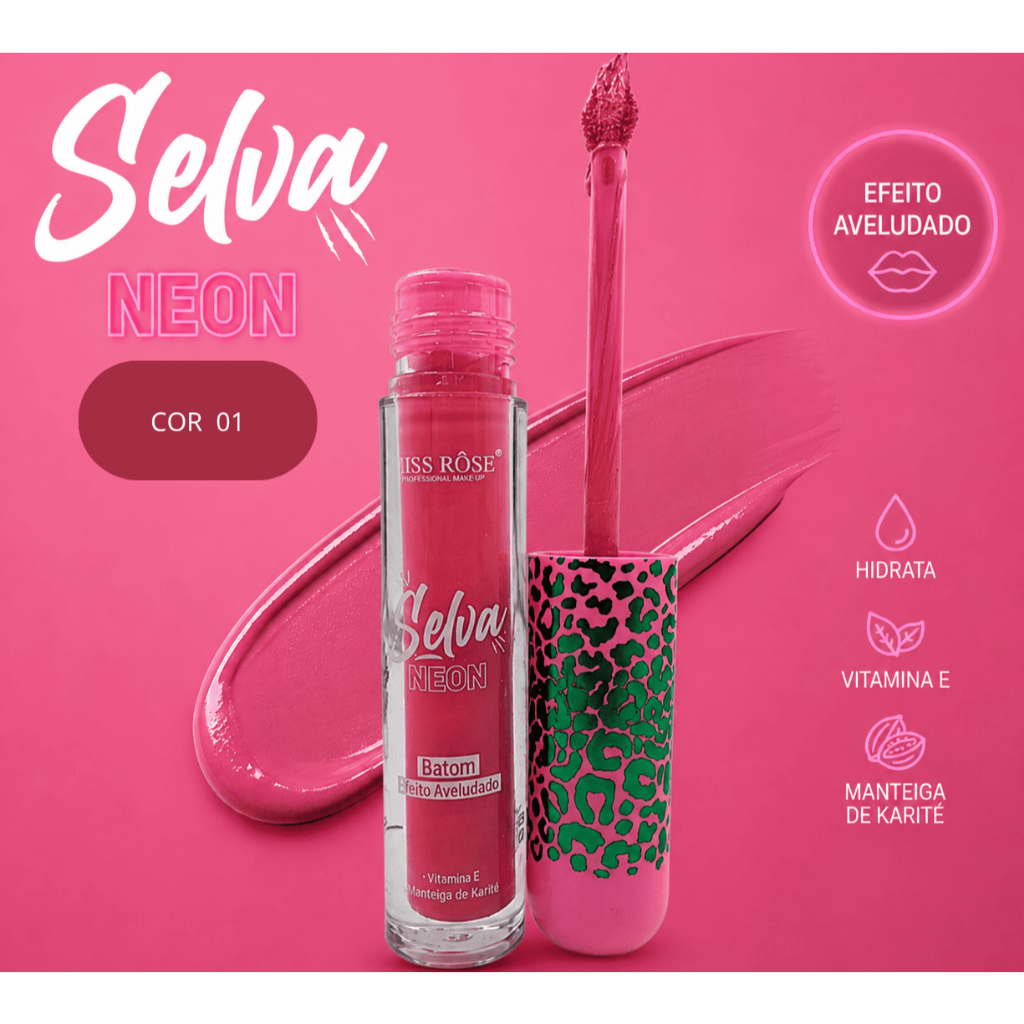 💄 Batom Líquido Selva Neon Miss Rôse – Cor 01 COALA CINTILANTE