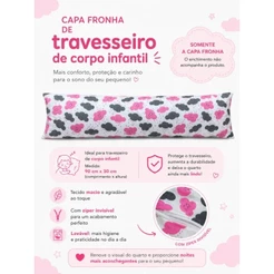 Fronha para Travesseiro de Corpo Infantil 90x30 Com Zíper