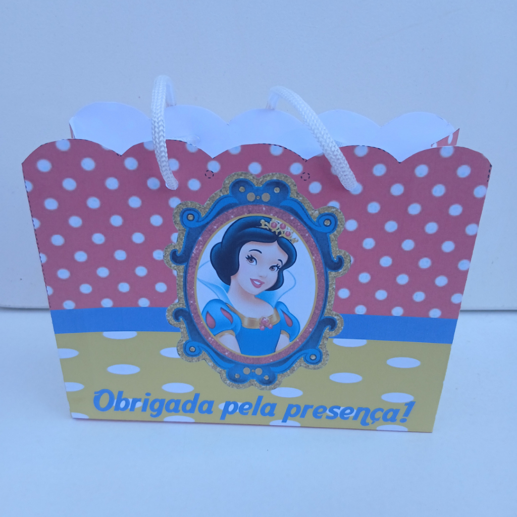 20 Sacolinha Personalizada Branca de Neve - Festa Infantil - Lembrancinha Aniversário - Produzimos em qualquer tema