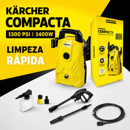 Lavadora De Alta Pressão Compacta 1500 Psi/Libras 1400w 300L/H Com Aplicador De Detergente Kärcher
