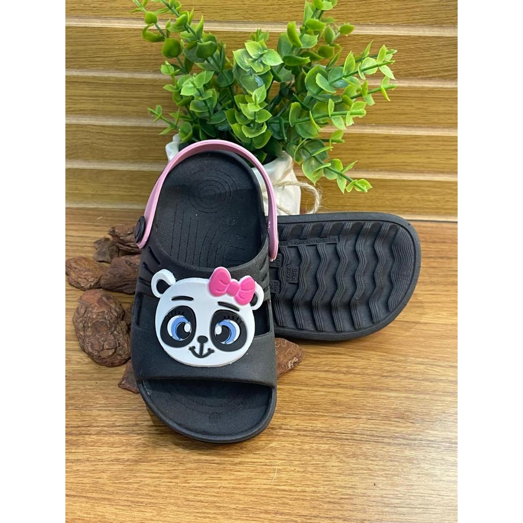 Sandália Infantil Babuche Kids Leve Confortável Antiderrapande com Personagem Panda