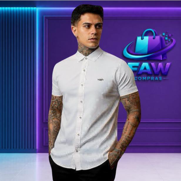 Camisa Masculina Viscose com Elastano | Casual Leve e Confortável Estilo Social | Faw compras