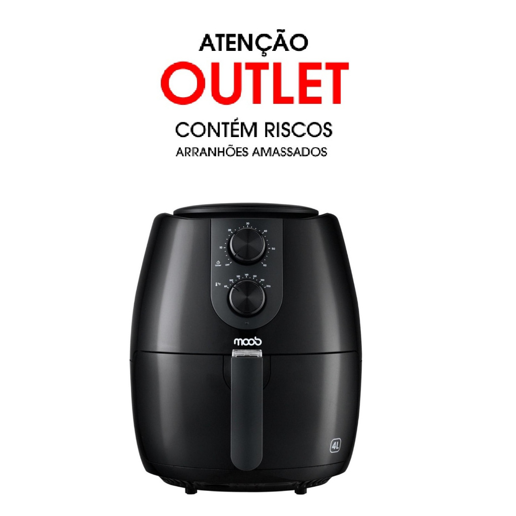 OUTLET - Air Fryer Moob 4 Litros Timer 60 Minutos Cesto Removível  220V