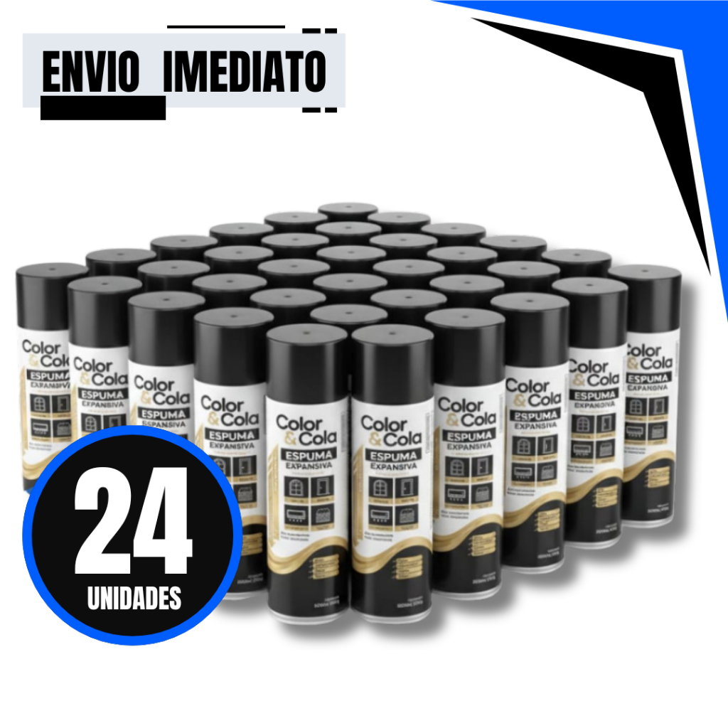 Espuma Expansiva ColoeColar Kit 24 Unidades 500ml Poliuretano Vedação Fixação Alta Aderência Construção