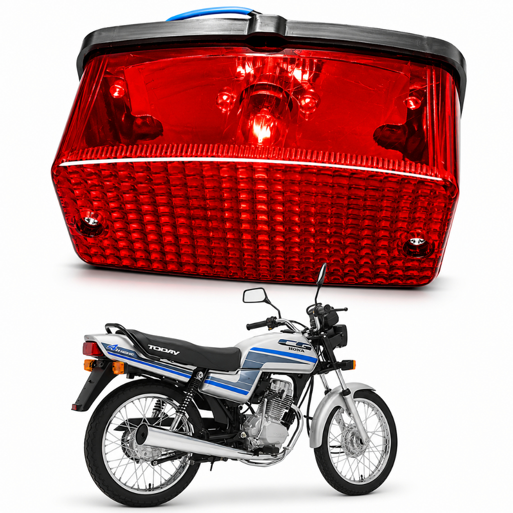 Lanterna Traseira Today 125 1990 a 1994 Titan 125 1995 a 1999 Cg 125 Ks Vermelha