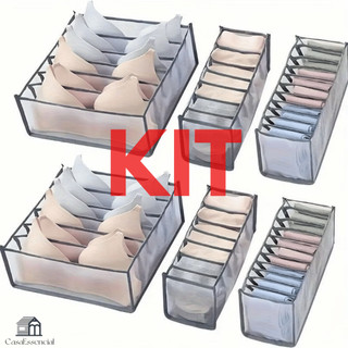 KIT Organizador De Gaveta De Sutiã Sutia Dobrável Caixa De Armazenamento Divisor Cuecas R…