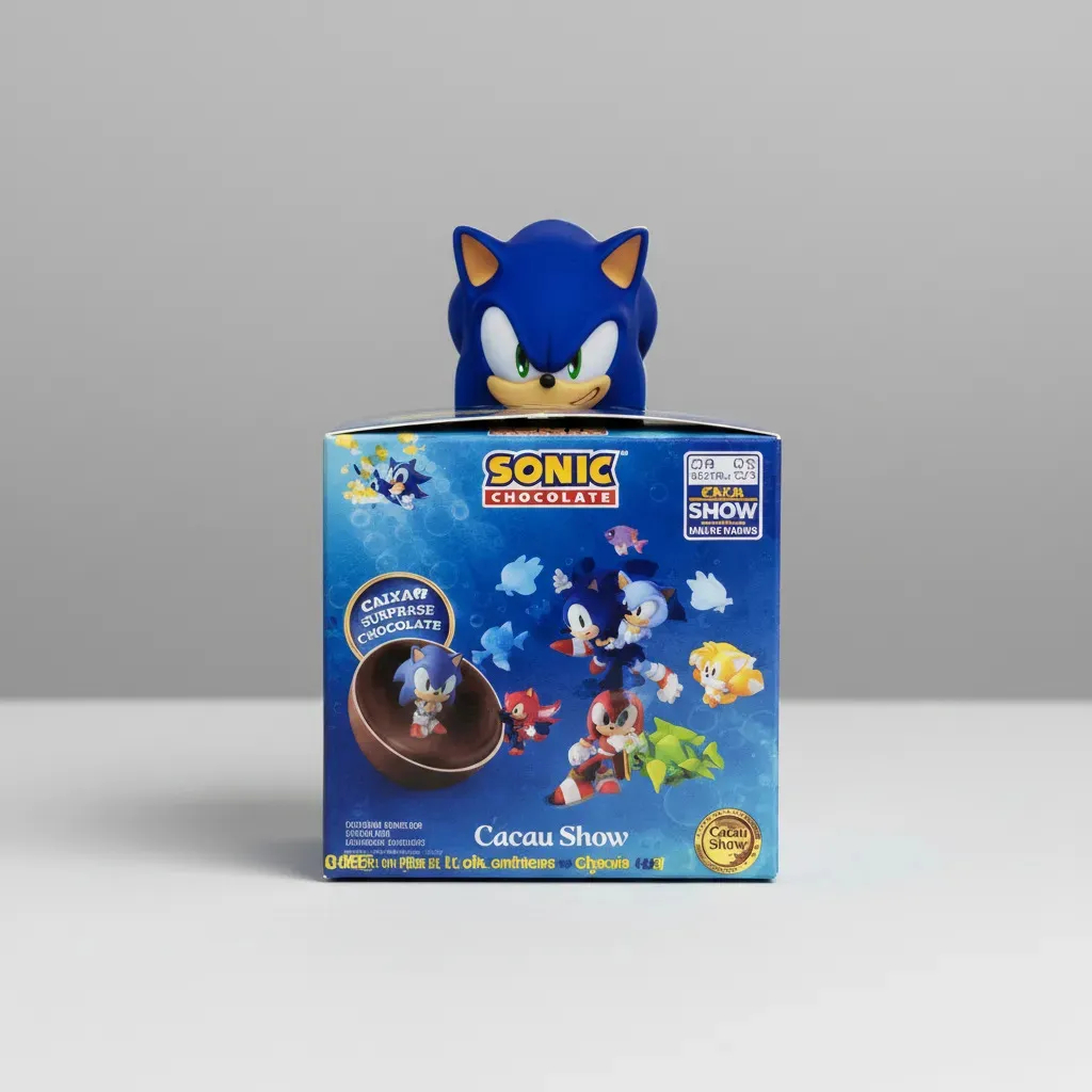 Caixa Surpresa Sonic 47g Cacau Show Edição Especial