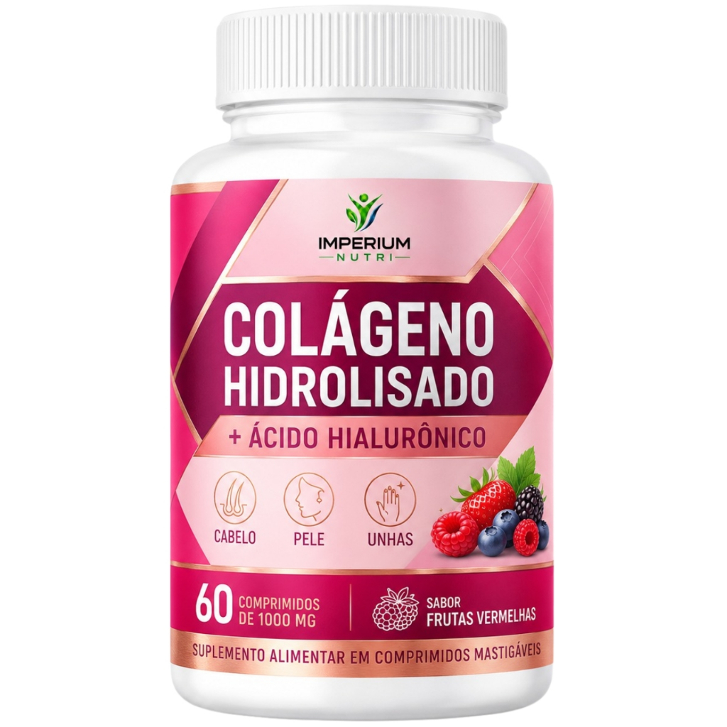 Colágeno Hidrolisado + Ácido Hialurônico Para Pele Cabelos Unhas