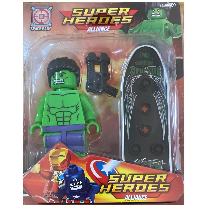 Boneco Hulk Super Heroes Alliance / Mini Hulk lego súper Heroes marvel com acessórios /  Boneco Articulável Vingadores