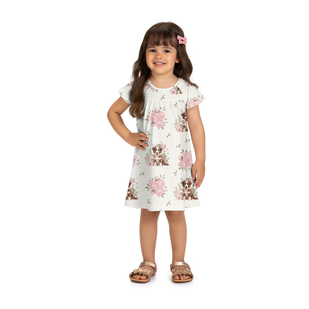 Vestido Infantil Floral Cachorrinho Milon - Ref. 2001717