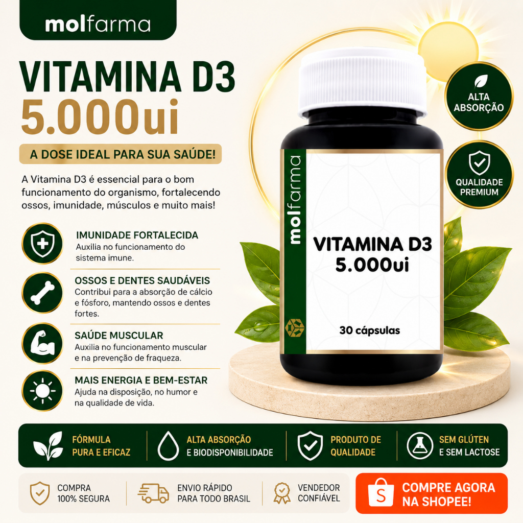 VITAMINA D3 5.000ui - 30 Cápsulas