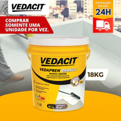 Manta Liquida Vedacit Acrilica Impermeabilizante Vedapren para Laje Exposta Branco 18 kg - Vedacit